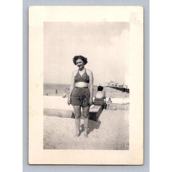Other - 2 Piece Swimsuit Woman 1940s Snapshot Photograph St Petersburg Beach Fl